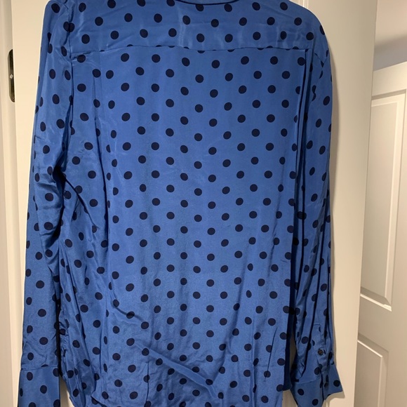 Beautiful Blue Polka Dot Button Down Shirt - Picture 2 of 3